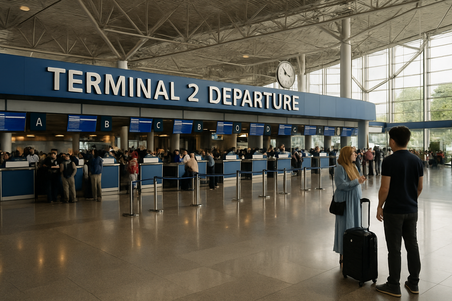 KLIA Terminal 2 departure hall check-in counters interior Malaysia airport