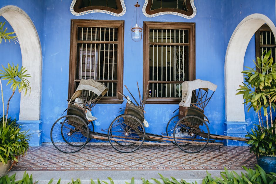 George Town Penang UNESCO heritage shophouses street art colourful narrow lane