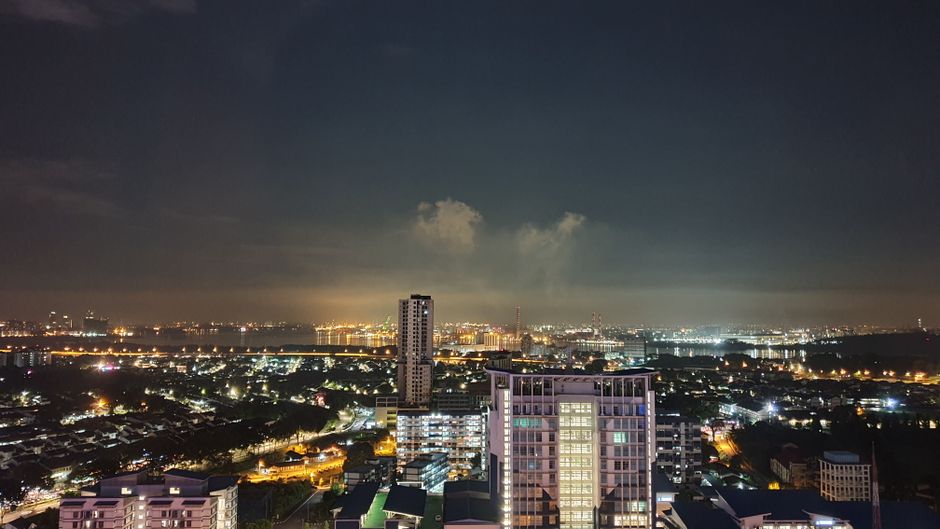 Johor Bahru festive city lights night tram street Malaysia Christmas