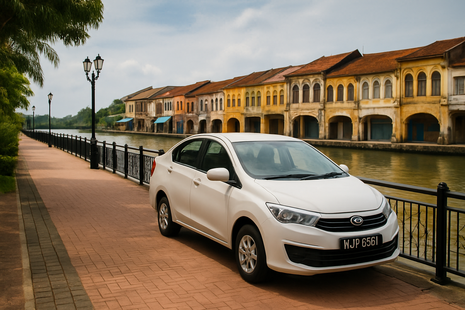 Muar Johor riverfront heritage colonial architecture waterfront promenade Malaysia