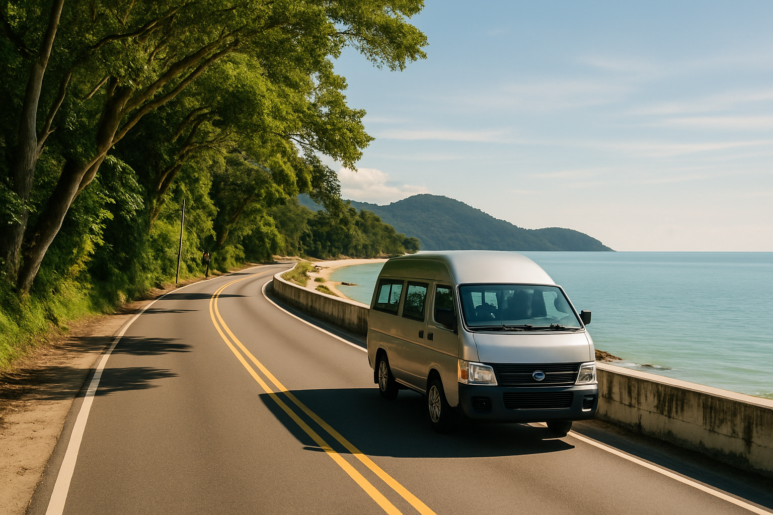 Batu Ferringhi beach coastal road Penang Malaysia scenic drive