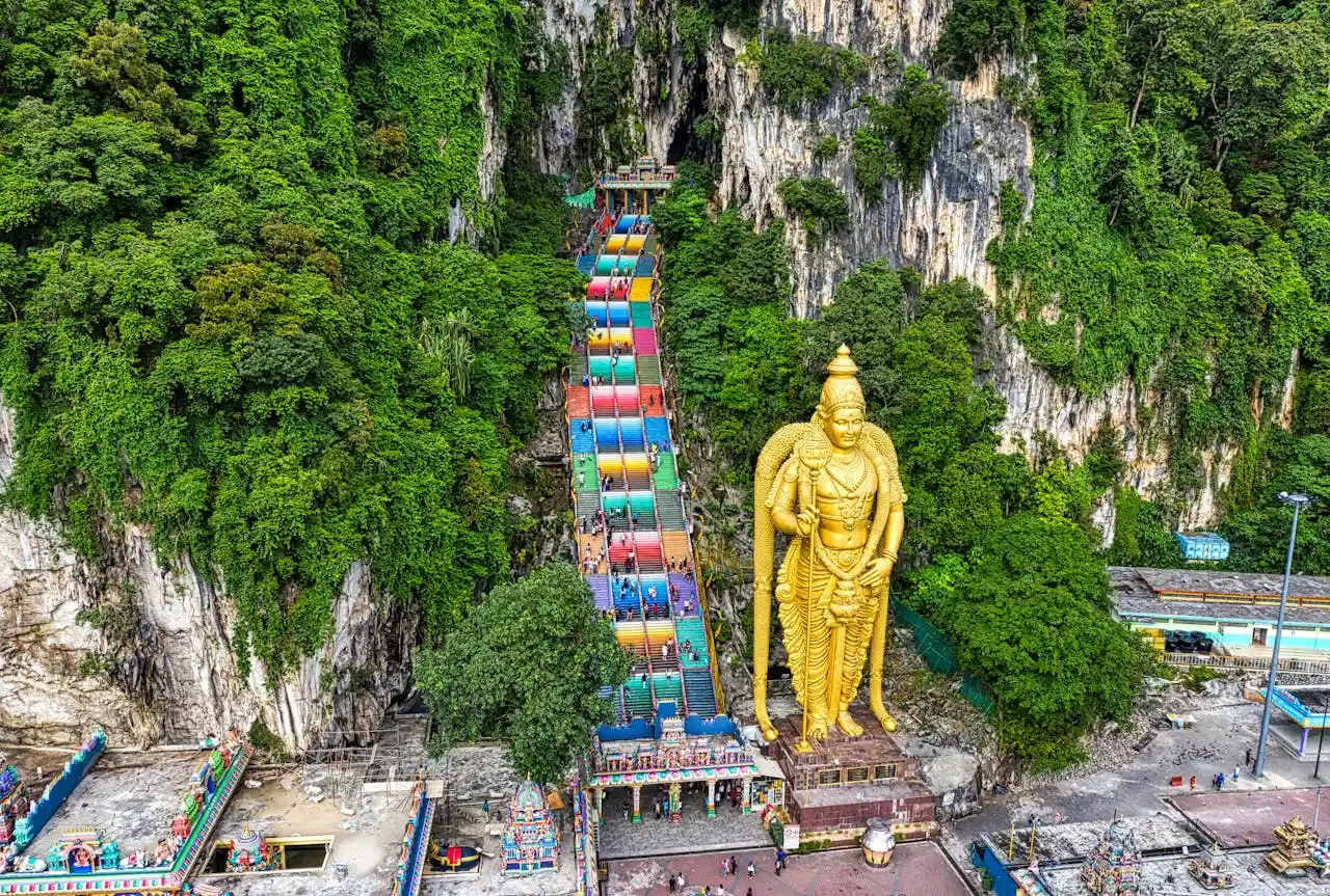 Colorful Batu Caves steps