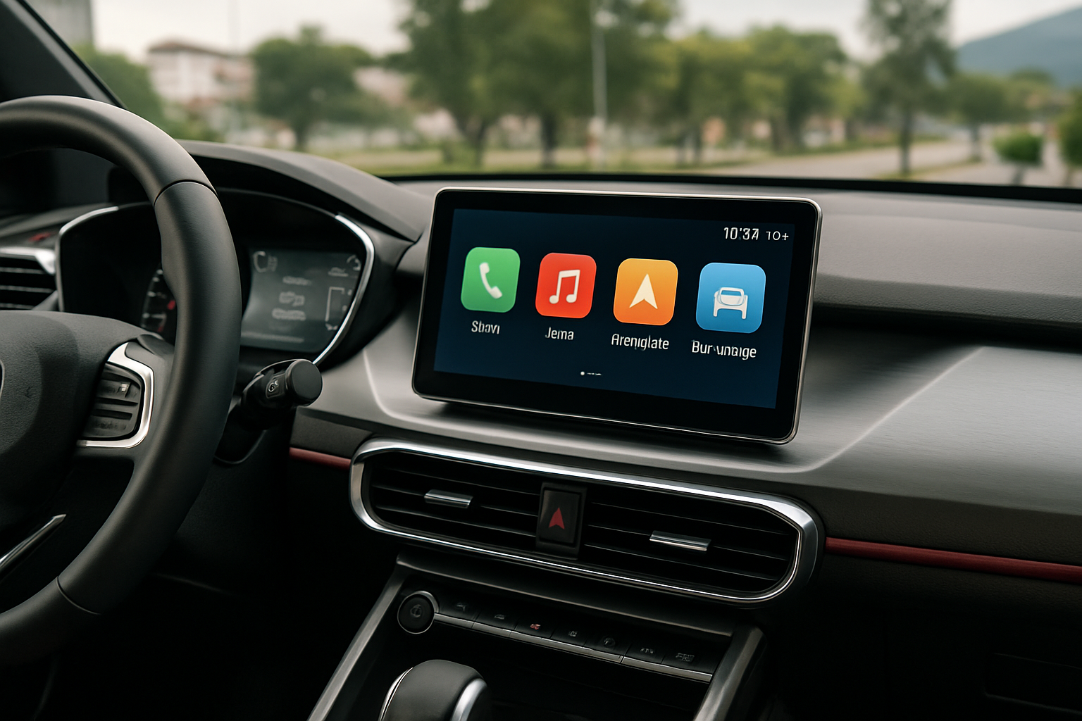 Proton X50 interior 10 inch touchscreen infotainment dashboard close-up modern Malaysia