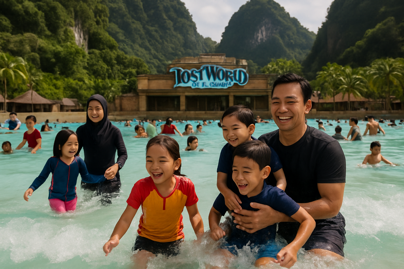 Lost World of Tambun wave pool families children Ipoh Perak Malaysia water park