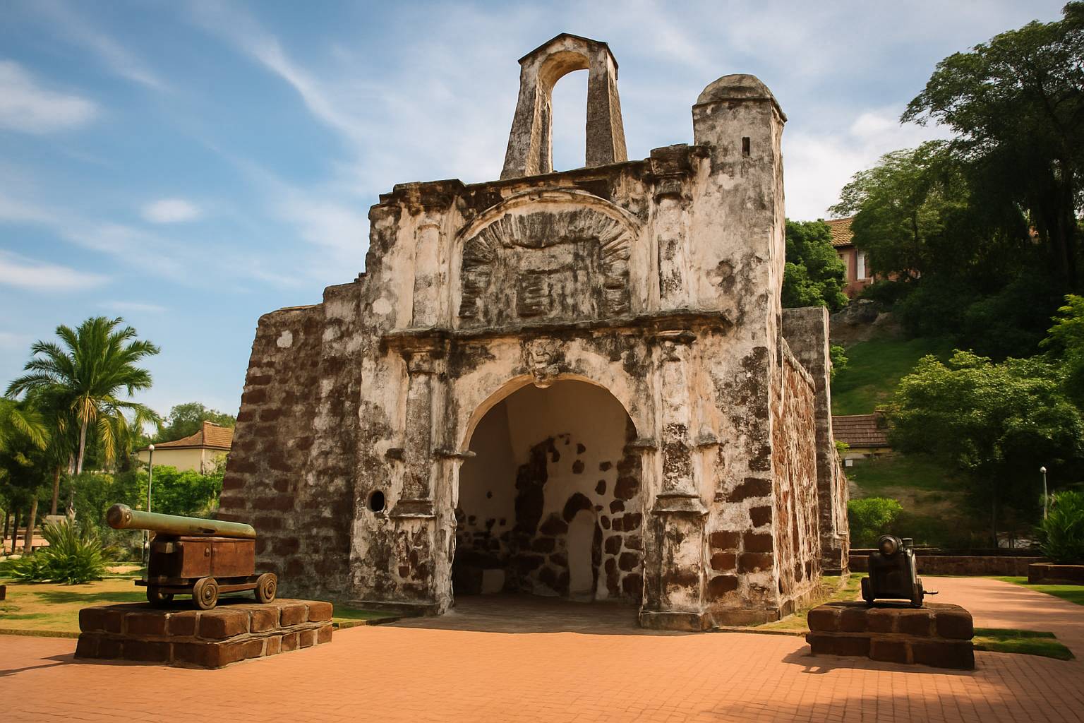 Porta de Santiago A Famosa Portuguese stone gatehouse Melaka heritage site