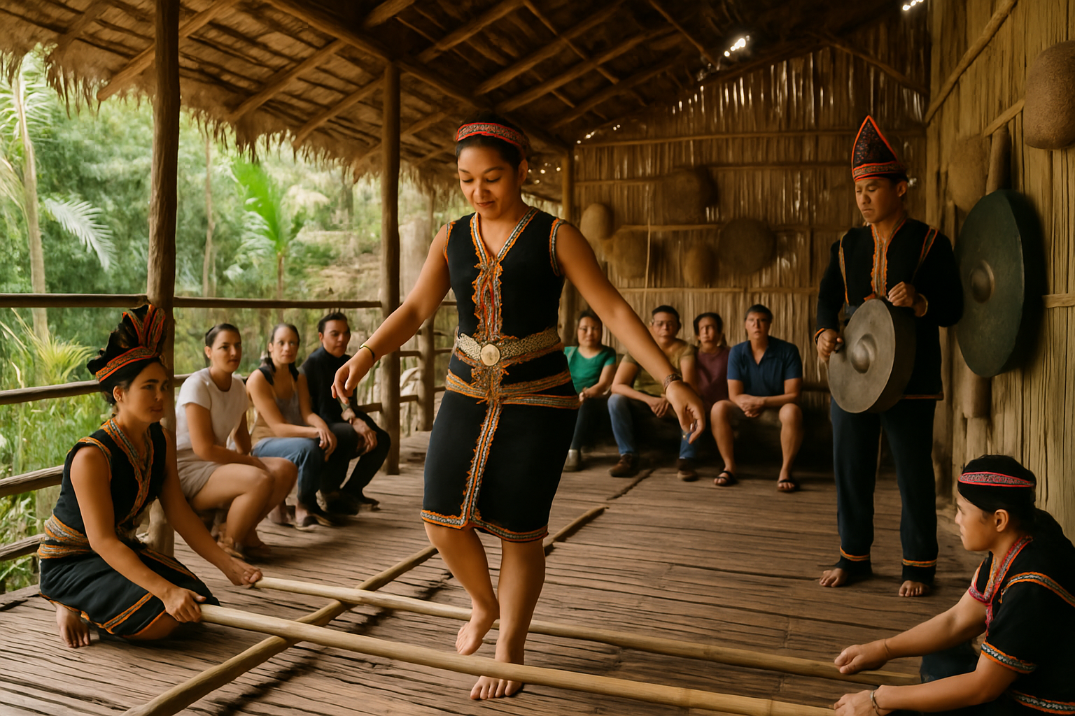 Mari Mari Cultural Village Sabah traditional longhouse Kadazan Dusun cultural demonstration